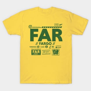 Vintage Fargo FAR Airport Code Travel Day Retro Travel Tag North Dakota Alt T-Shirt